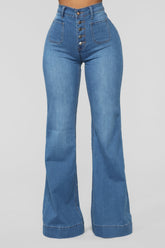 Skyscraper Denim Jeans - Medium Blue Wash Ins Street